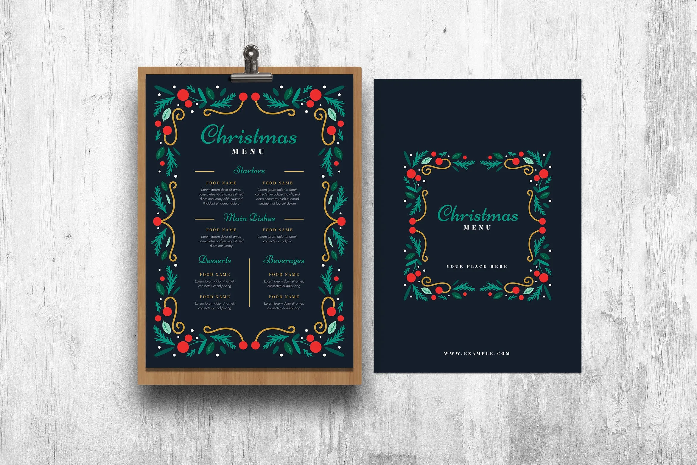 圣诞节主题餐厅菜单设计模板 Special Christmas Menu插图