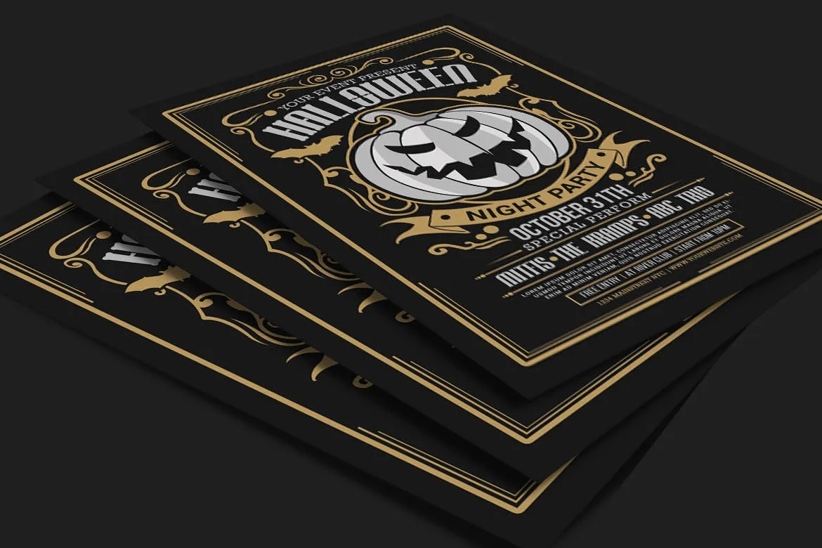 万圣节之夜主题活动海报设计模板 Halloween Night Party插图(3)