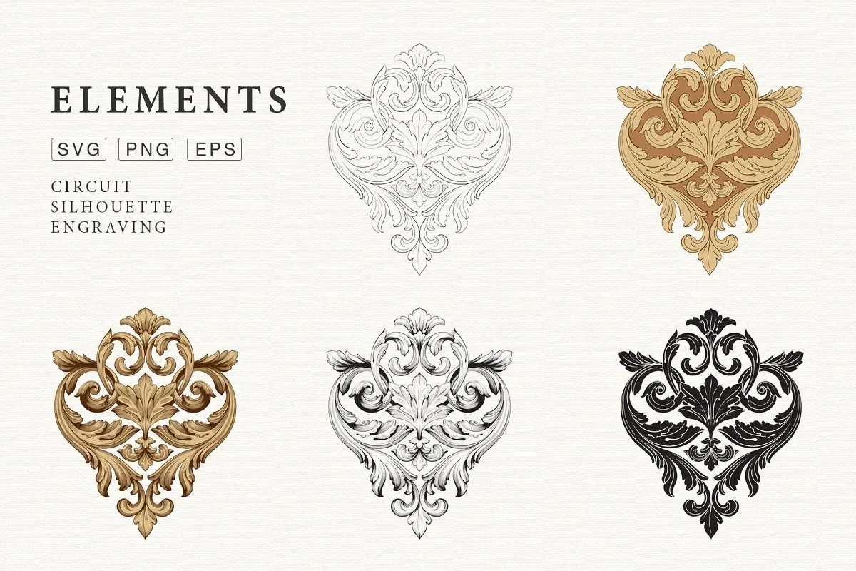 华丽复古风格页面装饰插画套装插图(1)