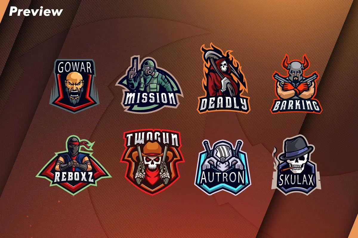 电子竞技俱乐部队徽Logo设计素材库精选模板合集 E Sports Logo Bundle插图(4)