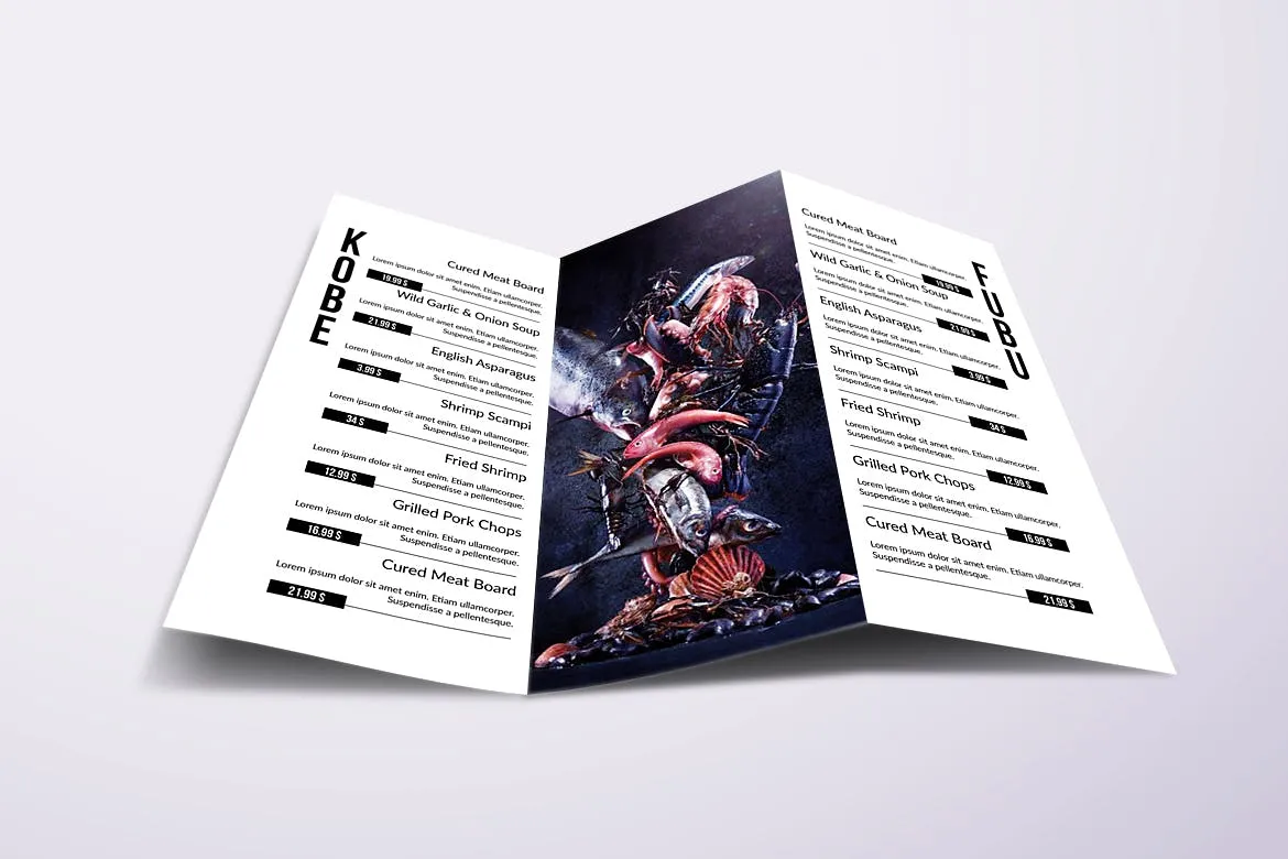 亚洲美食餐馆菜单设计模板合集 Asian Cuisine Elegant Food Menu Bundle插图(9)