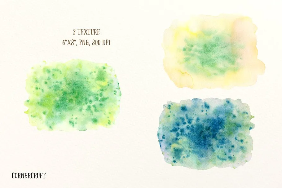 南瓜（藤、叶子&花）水彩剪贴画、纹理 Watercolour Clipart Pumpkins插图(3)