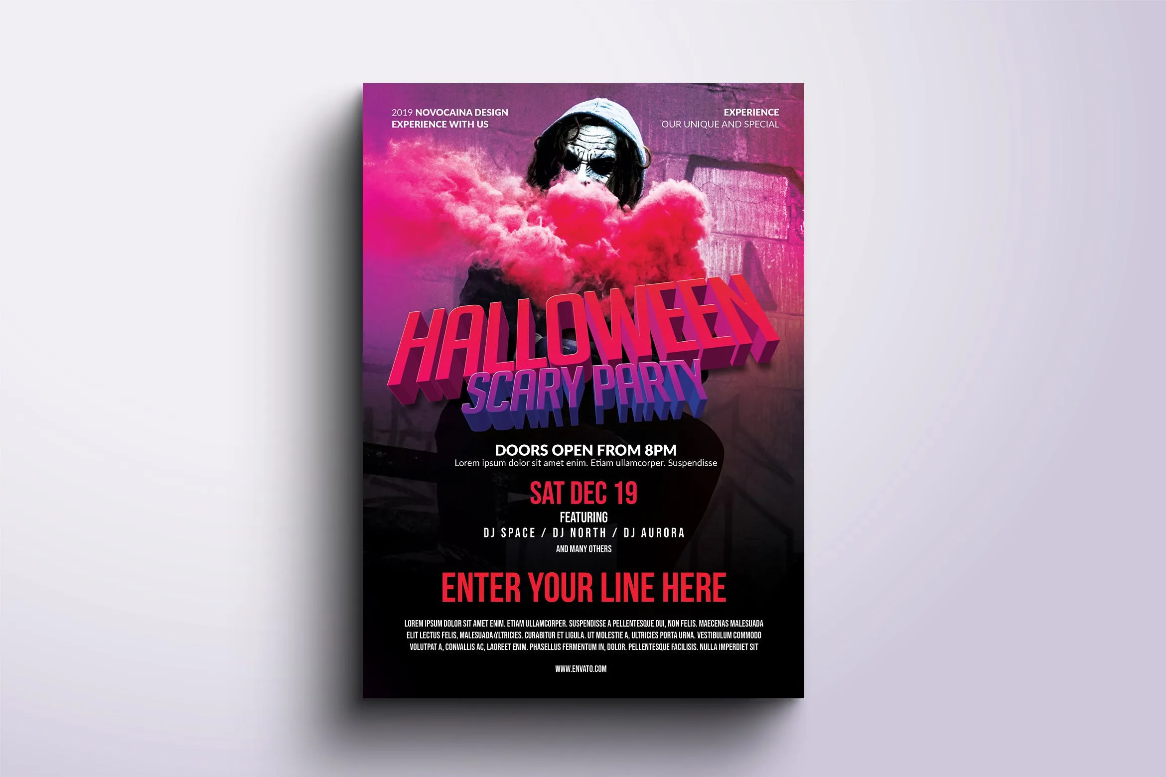万圣节DJ音乐派对活动传单海报设计模板 Halloween Party Poster & Flyer插图