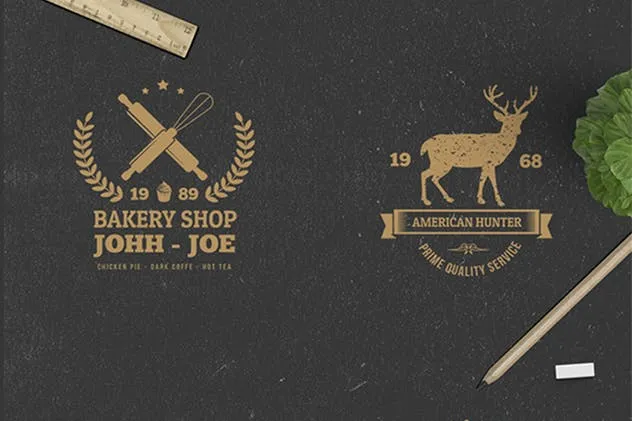 22枚欧美复古风格品牌Logo商标设计模板 22 Vintage Logos插图(2)