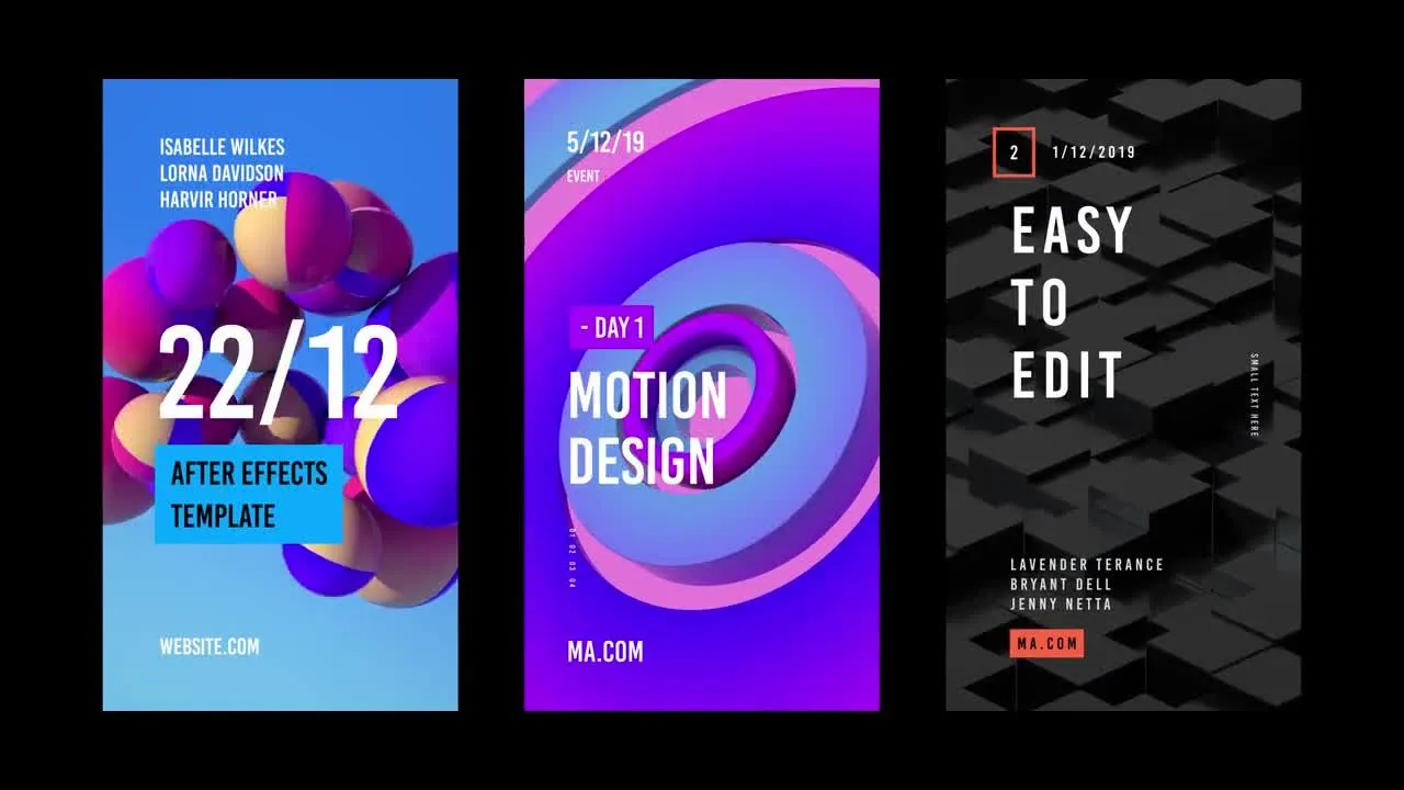 15组3D背景动画视频特效像素设计精选AE模板