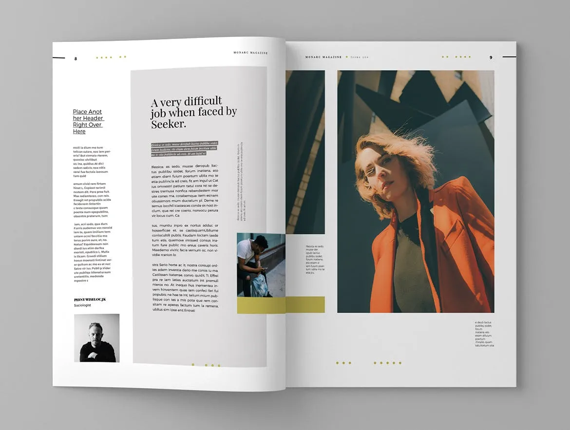 时尚企业素材库精选杂志排版设计模板 Monarc – Magazine Template插图(5)