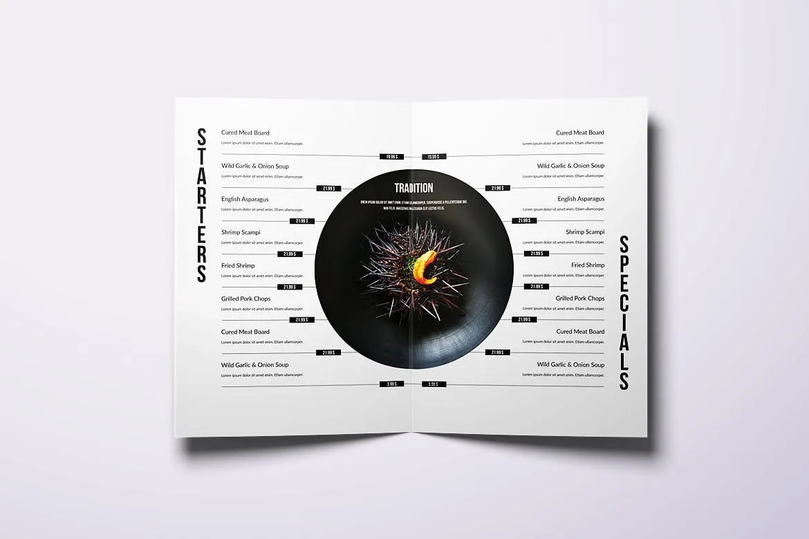 亚洲美食餐馆菜单设计模板合集 Asian Cuisine Elegant Food Menu Bundle插图(2)