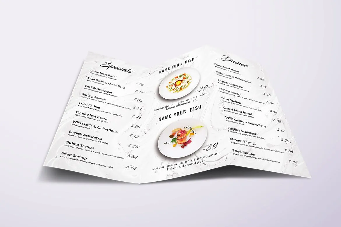 极简优雅设计风格西餐厅菜单设计模板 Minimal Elegant Food Menu Bundle插图(6)